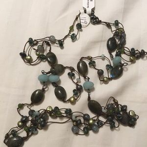 Silpada blue and brown stone necklace